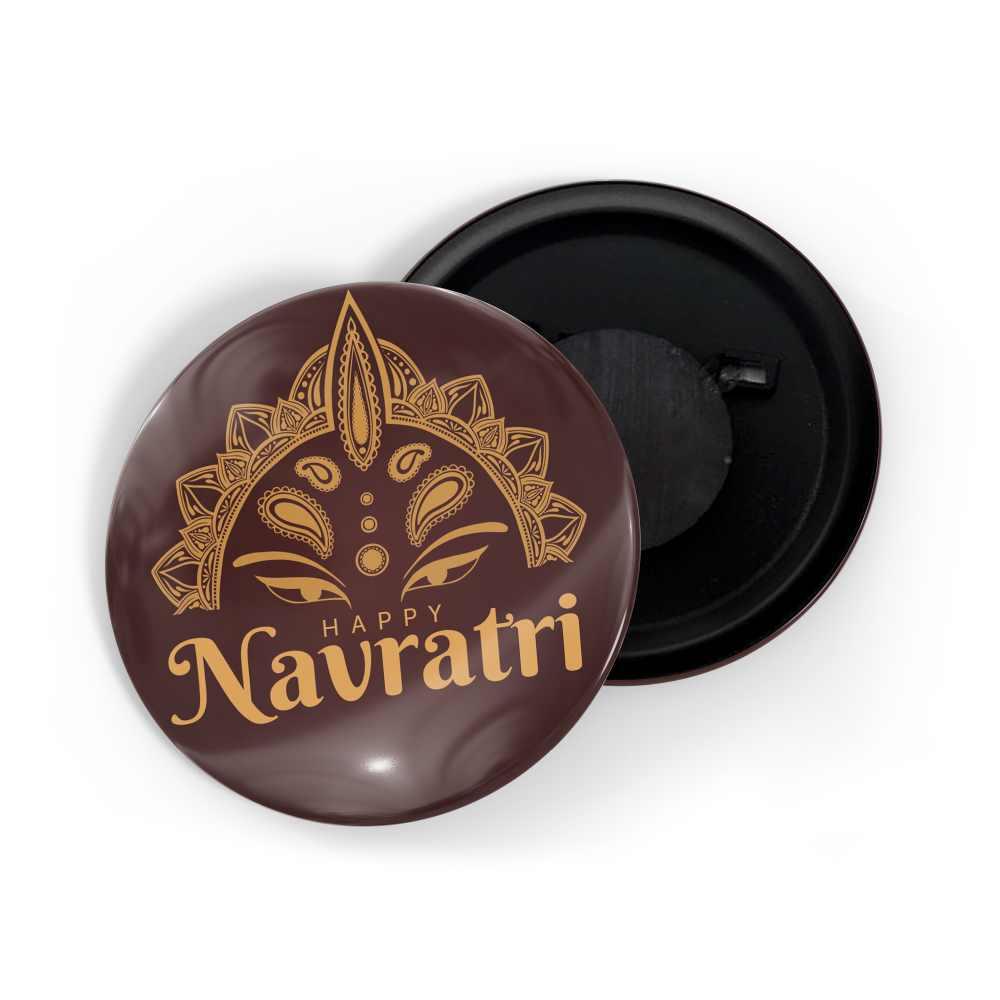 dhcrafts Fridge Magnet Brown Navaratri D1 Glossy Finish Design Pack of 1